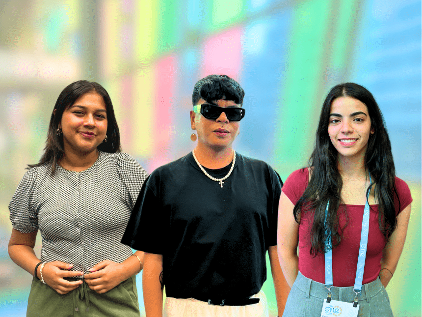 At the left, Gitanjali Rao, in the middle, Scott Wabano, and at the right Ritika Saraswat