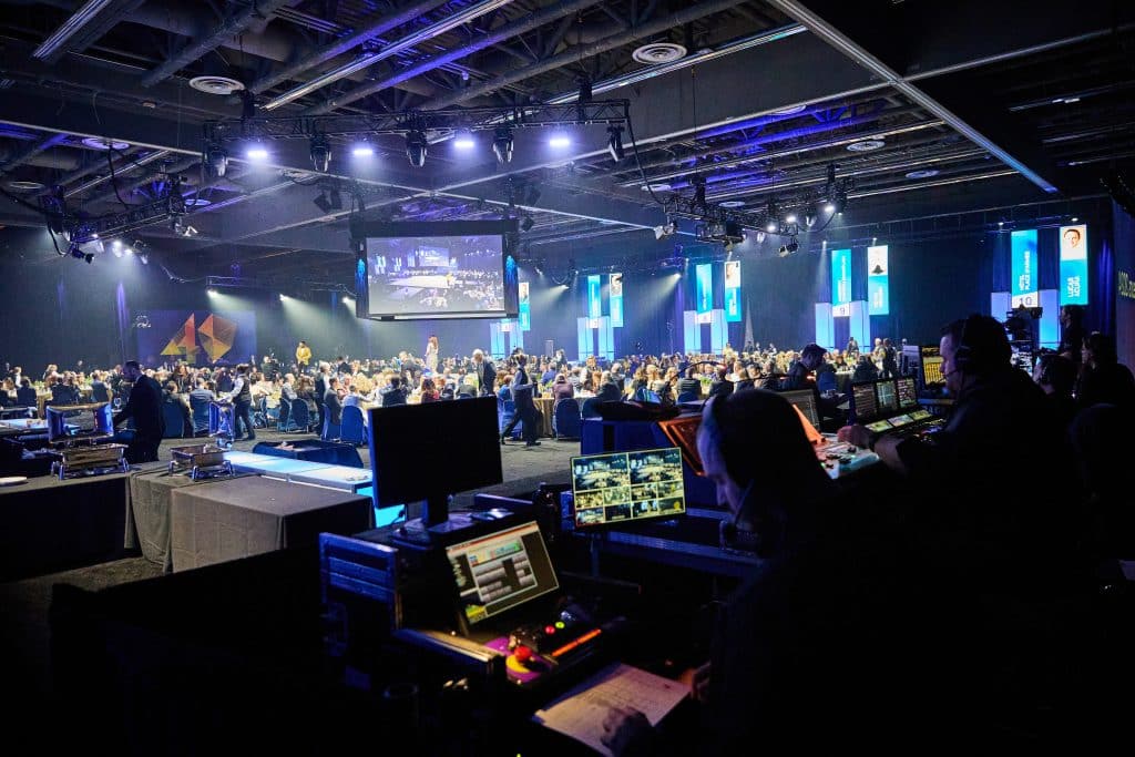 Technical area during a gala.