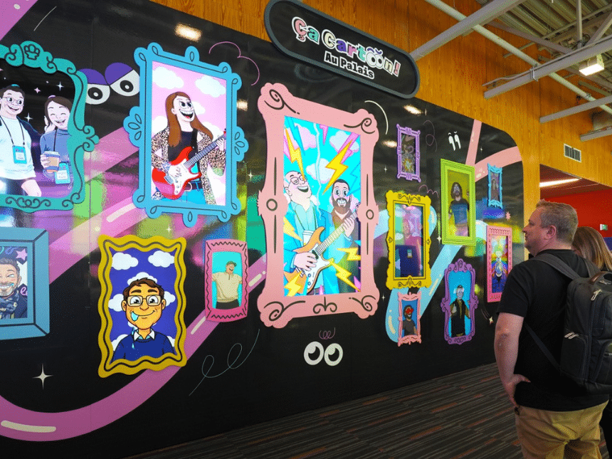 Installation "Ça Cartoon au Palais !" pendant E-AI 2026