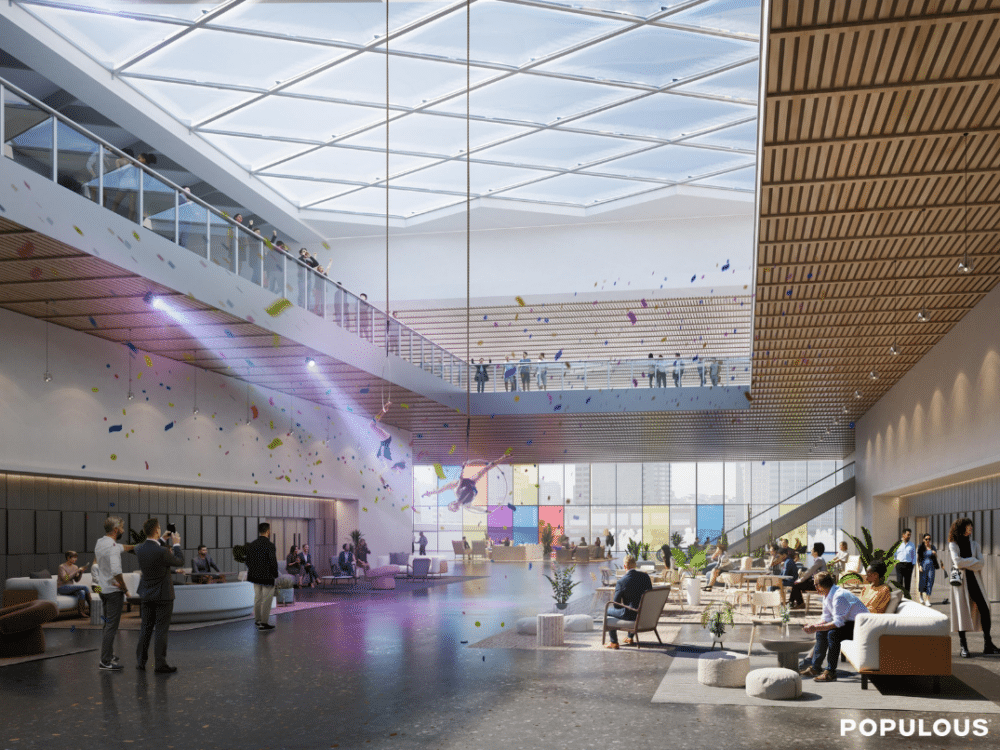 Maquette du projet de modernisation et de densification du Palais des congrès de Montréal